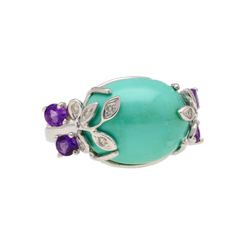 Vintage Turquoise, Amethyst and Diamond Ring, Earring, and Necklace Jewelry Set – Assay Jewelers