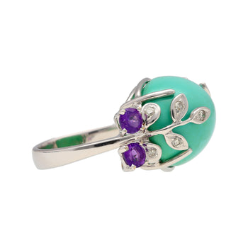 Vintage Turquoise, Amethyst and Diamond Ring, Earring, and Necklace Jewelry Set – Assay Jewelers