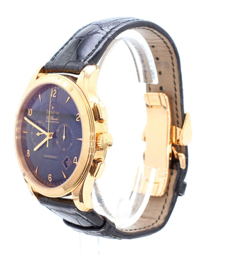 Zenith El Primero Grande Class Chronograph Automatic 18K Rose Gold Black Watch – Assay Jewelers