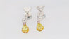 Fancy Vivid Yellow, Pink Diamond and GIA Diamond 18K Earrings