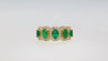 2.29 Carat Oval Cut Emerald and Diamond Wedding Band in 18K Gold