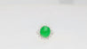 5.74 Carat Grade A Green Jade with Round-Cut Diamond Halo Ring