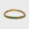 7 Carat Colombian Emerald Bracelet 18K Gold Vintage Box Link Matte Finish